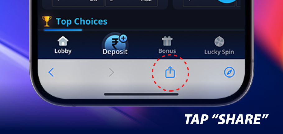 Tap the “Share” icon located at the bottom of your screen.