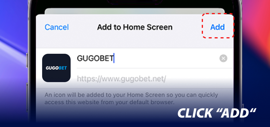 Select “Add to Home Screen,” confirm by clicking “Add,” and you're all set!