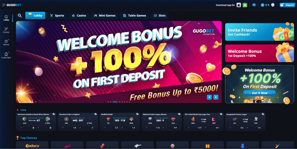 Go to GUGOBET official website.