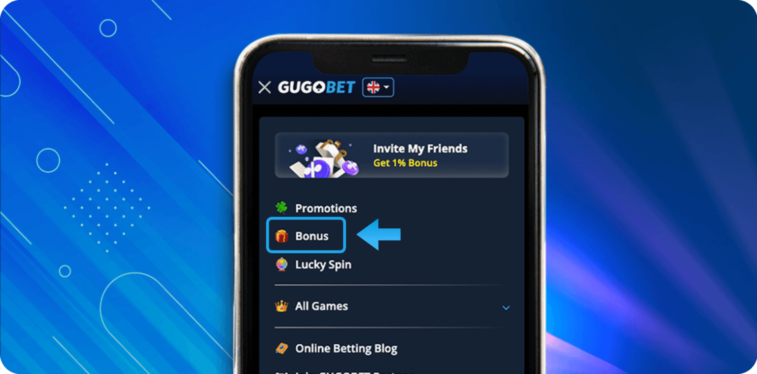 Select the \"bonus\" tab located at the bottom of the lobby menu.