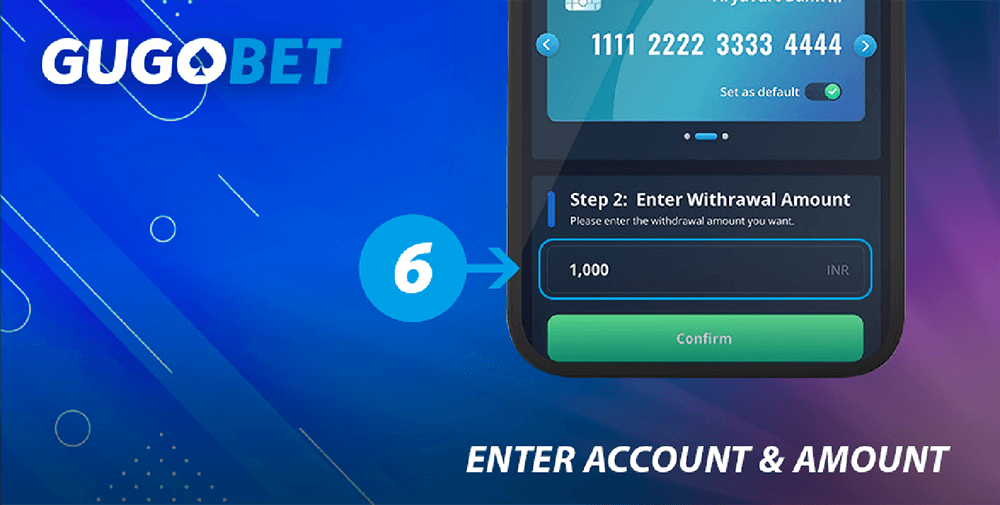 Input your account details and the total amount you wish to withdraw.